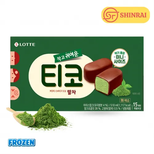 Kem Viên Matcha Phủ Socola Lotte Tico Hàn Quốc 510ml – Hộp 15 Viên